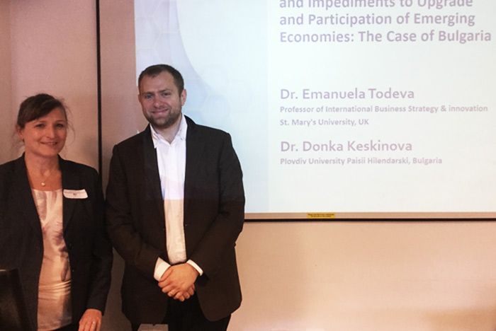 Prof Todeva (left) with Dr Keskinova at the CCSEE annual conference.